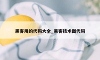 黑客用的代码大全_黑客技术图代码