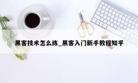 黑客技术怎么练_黑客入门新手教程知乎