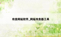 攻击网站软件_网站攻击器工具