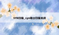 SYN扫描_syn端口扫描关闭