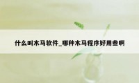 什么叫木马软件_哪种木马程序好用些啊