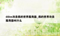 ddos攻击我的世界服务器_我的世界攻击服务器叫什么