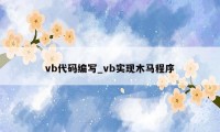 vb代码编写_vb实现木马程序