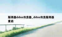 服务器ddos攻击器_ddos攻击服务器重启