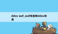 ddos waf_waf攻击和ddos攻击