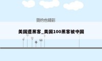 美国遭黑客_美国100黑客被中国