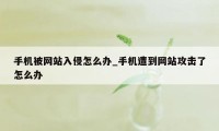 手机被网站入侵怎么办_手机遭到网站攻击了怎么办