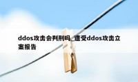 ddos攻击会判刑吗_遭受ddos攻击立案报告