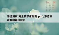 渗透测试 完全初学者指南 pdf_渗透测试基础篇600字