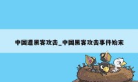 中国遭黑客攻击_中国黑客攻击事件始末