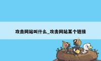 攻击网站叫什么_攻击网站某个链接