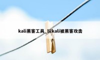 kali黑客工具_玩kali被黑客攻击