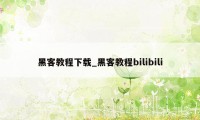 黑客教程下载_黑客教程bilibili