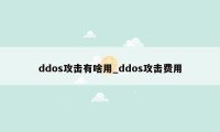 ddos攻击有啥用_ddos攻击费用